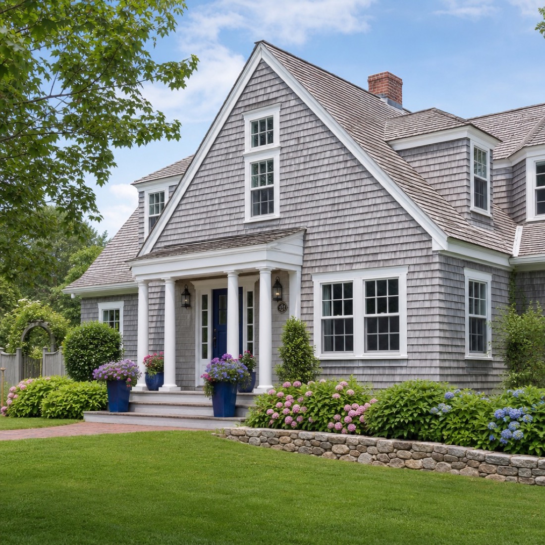 A charming Cape Cod coastal home exterior